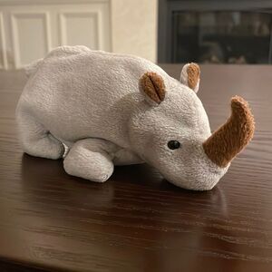 1996 Ty Beanie Baby Spike the Grey Rhino Excellent Condition with Tush Tag 8”